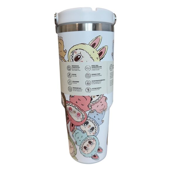 Stanley Other - Labubu Stanley White 30 Oz Quencher H2.0 Flowstate Tumbler Lid & Straw New